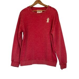 C&C California Red Acid Wash Poodle Dog Candy Cane Sweatshirt Womens Medium